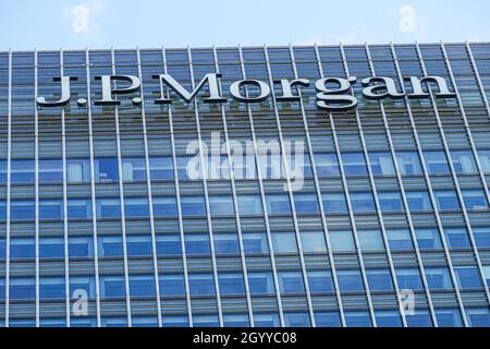 JPMorgan Chase est implantée au 25 Bank Street à Canary Wharf, Londres, Angleterre Royaume-Uni Banque D'Images