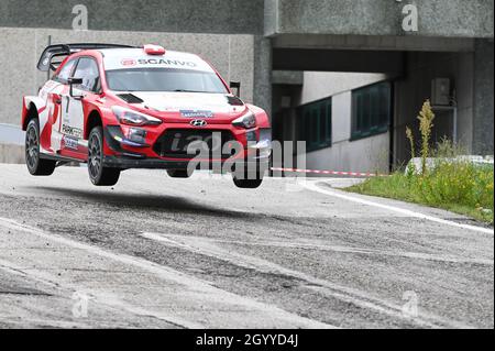 Circuit urbain de Saint-Marin, Saint-Marin, République de Saint-Marin, 08 octobre 2021, POULSEN KRISTIAN (DEN) FREDERIKSEN OLE (DEN) - HYUNDAI I20 coupe' dur Banque D'Images