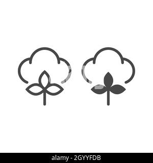 Icône de vecteur noir de coton.Symbole de ligne simple. Illustration de Vecteur