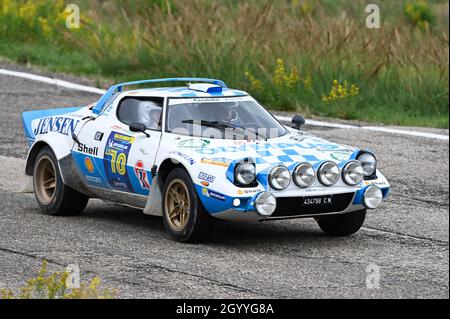 Circuit urbain de Saint-Marin, Saint-Marin, République de Saint-Marin, 08 octobre 2021, FILIPPI PIERFELICE (ITA) DEMELA GIANPAOLO (ITA) - LANCIA STRATOS 1975 Banque D'Images