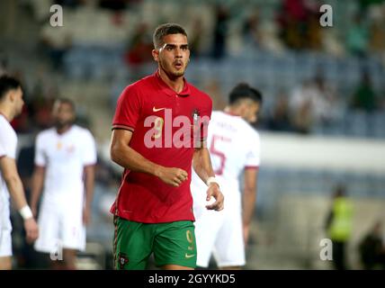 FARO, PORTUGAL - OCTOBRE 09: Andre Silva du Portugal fête après les partitions est but, pendant le match international amical entre le Portugal et le Qatar à Estadio Algarve le 9 octobre 2021 à Faro, Faro.(Photo par MB Media) Banque D'Images