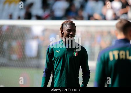 Turin, Italie.10 octobre 2021.Moise Kean (Italie) lors de la Ligue des Nations de l'UEFA, troisième place de match de football entre l'Italie et la Belgique le 10 octobre 2021 au stade Allianz à Turin, Italie - photo Nderim Kacili/DPPI crédit: DPPI Media/Alay Live News Banque D'Images