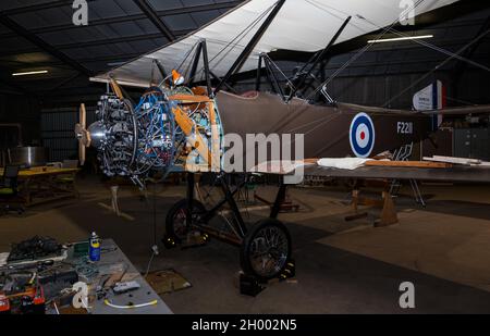 Une réplique WWI Sopwith 1 1/2 Strutter avion biplan en construction par Aviation Preservation Society of Scotland, East Lothian, Royaume-Uni Banque D'Images