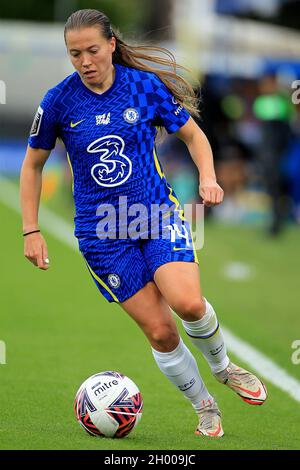 Kingston upon Thames, Royaume-Uni.10 octobre 2021.Fran Kirby de Chelsea Women en en en action pendant le jeu.Barclays FA Women's super League match, Chelsea Women v Leicester City Women at Kingsmeadow, Kingston upon Thames, dimanche 10 octobre 2021. Cette image ne peut être utilisée qu'à des fins éditoriales.Utilisation éditoriale uniquement, licence requise pour une utilisation commerciale.Aucune utilisation dans les Paris, les jeux ou les publications d'un seul club/ligue/joueur.pic par Steffan Bowen/Andrew Orchard sports Photography/Alay Live News crédit: Andrew Orchard sports Photography/Alay Live News Banque D'Images