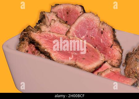 Bœuf, Steak Strip - exposition sur les repas Banque D'Images
