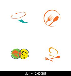 modèle de conception d'illustration vectorielle pour ensemble de logos de restaurant Illustration de Vecteur