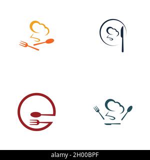 modèle de conception d'illustration vectorielle pour ensemble de logos de restaurant Illustration de Vecteur