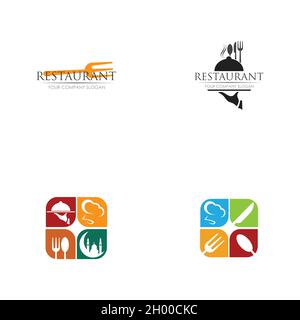 modèle de conception d'illustration vectorielle pour ensemble de logos de restaurant Illustration de Vecteur