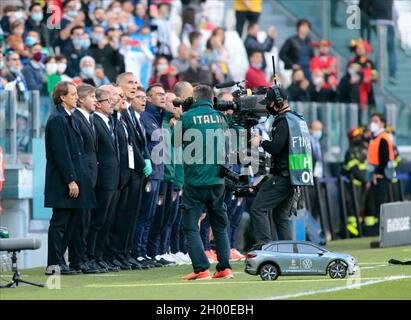 Turin, Italie.10 octobre 2021.Banc italien lors de la Ligue des Nations de l'UEFA, troisième place de match de football entre l'Italie et la Belgique le 10 octobre 2021 au stade Allianz à Turin, Italie - photo Nderim Kacili/DPPI crédit: DPPI Media/Alay Live News Banque D'Images