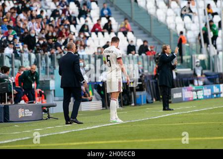 Turin, Italie.10 octobre 2021. Lors de la Ligue des Nations de l'UEFA, troisième place du match de football entre l'Italie et la Belgique le 10 octobre 2021 au stade Allianz de Turin, Italie - photo Nderim Kacili/DPPI crédit: DPPI Media/Alay Live News Banque D'Images