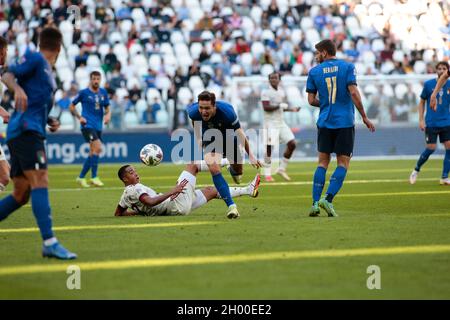 Turin, Italie.10 octobre 2021.Federico Chiesa (Italie) lors de la Ligue des Nations de l'UEFA, troisième place de match de football entre l'Italie et la Belgique le 10 octobre 2021 au stade Allianz à Turin, Italie - photo Nderim Kaceli/DPPI crédit: DPPI Media/Alay Live News Banque D'Images