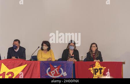 Santa Maria RS Brésil.10/08/2021.Événement régional d'affiliation politique du Parti des travailleurs.Autonomisation des femmes.2022 aperçus des élections dans Brazi Banque D'Images