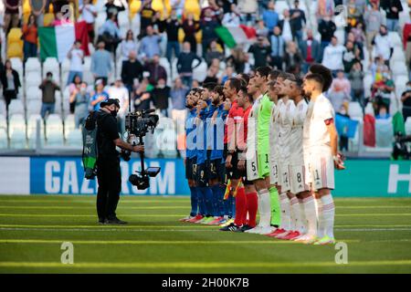 Turin, Italie.10 octobre 2021. Lors de la Ligue des Nations de l'UEFA, troisième place de match de football entre l'Italie et la Belgique le 10 octobre 2021 au stade Allianz de Turin, Italie crédit : Independent photo Agency/Alay Live News Banque D'Images
