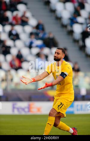 Turin, Italie.10 octobre 2021.Gianluigi Donnarumma (Italie) lors de la Ligue des Nations de l'UEFA, troisième place de match de football entre l'Italie et la Belgique le 10 octobre 2021 au stade Allianz à Turin, Italie crédit: Live Media Publishing Group/Alay Live News Banque D'Images