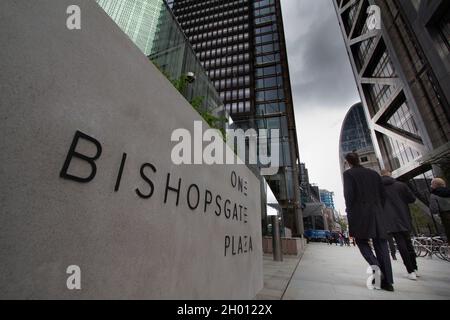 One Bishopsgate Plaza, Bishopsgate London, tour résidentielle et complexe hôtelier Banque D'Images