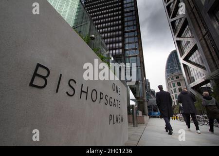 One Bishopsgate Plaza, Bishopsgate London, tour résidentielle et complexe hôtelier Banque D'Images