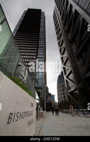 One Bishopsgate Plaza, Bishopsgate London, tour résidentielle et complexe hôtelier Banque D'Images