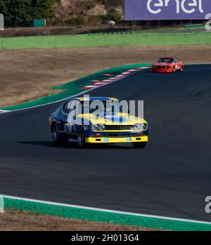 Italie, septembre 11 2021.Vallelunga classique.Années 70 course de voiture historique vintage sur piste asphalte tour, Ford Capri RS 2600 Banque D'Images