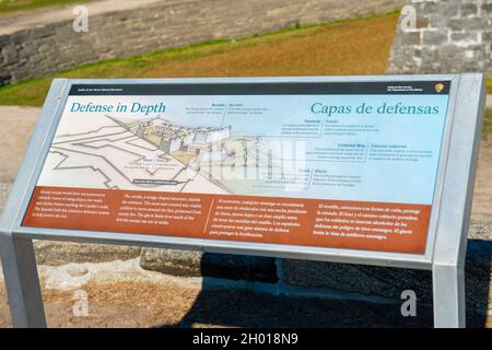 Introduction de Castillo de San Marcos à St. Augustine, Floride FL, États-Unis.Ce fort est le plus ancien et le plus grand fort de maçonnerie de la zone continentale des États-Unis Banque D'Images