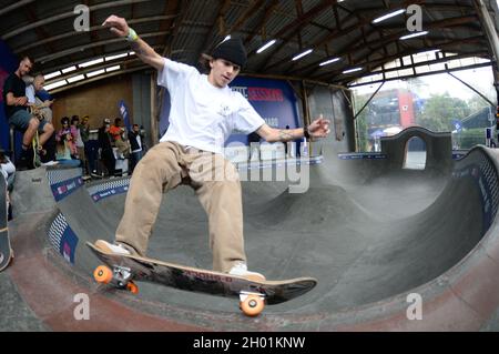 Florianópolis (SC), 10/10/2021 - Esporte / Skate - Ocorre neste domingo o Floripa Skate sessions.EVENTO realizado na cidade de Florianópolis, Santa C. Banque D'Images