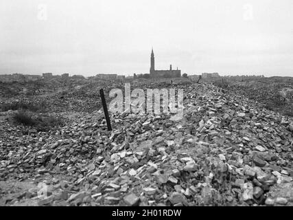 Après le soulèvement du ghetto de Varsovie, le ghetto a été complètement détruit Banque D'Images