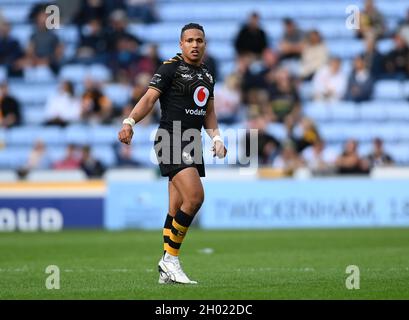 Coventry, Royaume-Uni.10 octobre 2021.Rugby, premier ministre.Wasps V Northampton Saints.Coventry Building Society Arena.Coventry.Marcus Watson (Wasps).Credit: Sport en images/Alamy Live News Banque D'Images