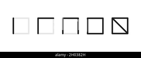 Les chiffres sont de un à cinq en espagnol.Lignes ou bâtons.Visualisation mathématique simple du comptage, comptoir de prison ou de mur de prison.Ensemble d'icônes numériques Illustration de Vecteur