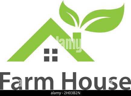 Modèle d'icône de vecteur de logo de ferme Illustration de Vecteur