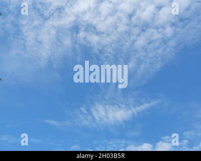 Altocumulus le beau ciel bleu , nuages duveteux formations à zone tropicale Banque D'Images