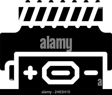 illustration vectorielle de l'icône de glyphe électromagnétique de la batterie Illustration de Vecteur