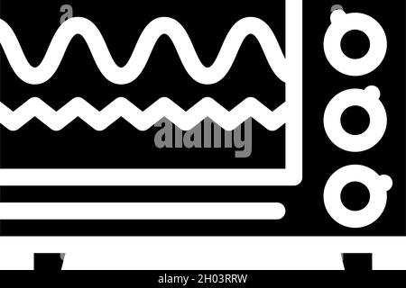 illustration du vecteur d'icône du glyphe de l'équipement de vérification des ondes électromagnétiques Illustration de Vecteur