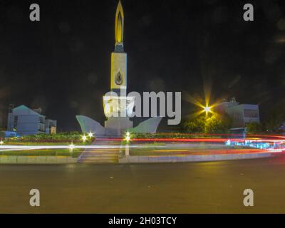 Vung Tau City, Vietnam - 16 février 2016 : le monument du pétrole au rond-point du carrefour Nguyen an Ninh, Binh Gia, Thong Nhat, Vung Tau City Banque D'Images