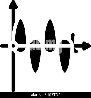 graphique des ondes électromagnétiques glyphe icône illustration du vecteur Illustration de Vecteur