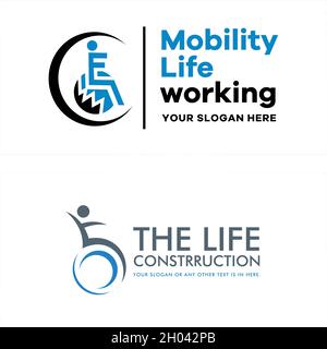 Design du logo « Life working Mobility People » Illustration de Vecteur