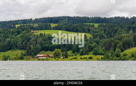 Paysage autour de la grosse Alpsee, un lac près d'Immenstadt en Bavière, Allemagne Banque D'Images