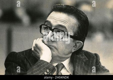 Homme politique italien et PM Giulio Andreotti, années 1980 Banque D'Images