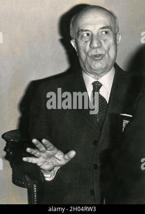 Homme politique italien PM Amintore Fanfani, années 1980 Banque D'Images