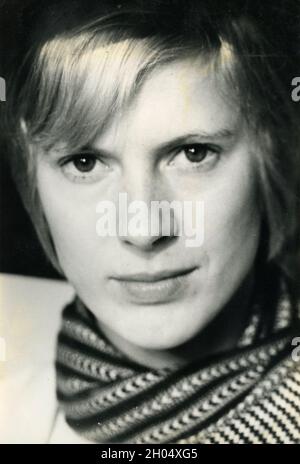 Actrice et artiste de chabrte américaine Mimsy Farmer, années 1970 Banque D'Images