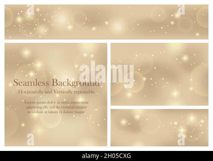 Ensemble de fonds abstraits sans couture avec lumières et halos.Illustration vectorielle isolée sur un fond blanc.Répétable horizontalement et verticalement Illustration de Vecteur