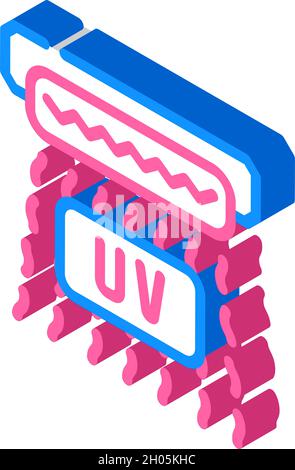 illustration du vecteur d'icône isométrique à ondes ultraviolets Illustration de Vecteur