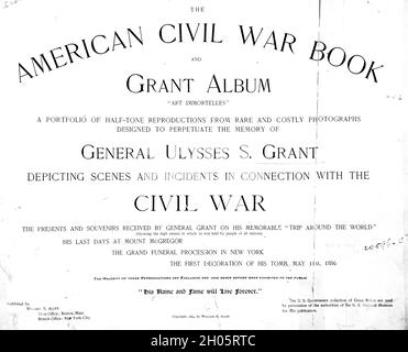 Tiré de l'album American civil War Book and Grant : 'art immortelles' :Un portfolio de reproductions en demi-ton de photographies rares et coûteuses destinées à perpétuer la mémoire du général Ulysses S. Grant, représentant des scènes et des incidents liés à la guerre civile, publiés à Boston et à New York par W. H. Allen en 1894 Banque D'Images