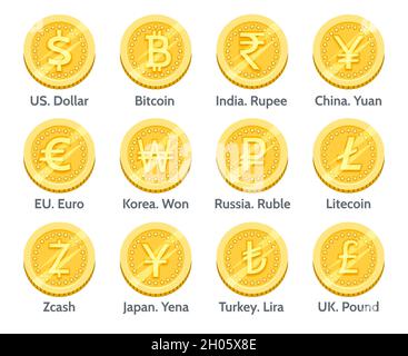 Pièces de monnaie en or Illustration de Vecteur