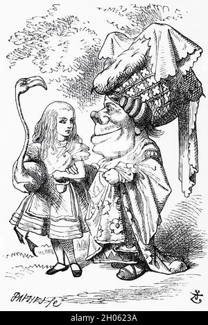 Illustration de Vinatage Alice in Wonderland par John Tenniel après l'histoire de Lewis Carols à travers le verre Banque D'Images