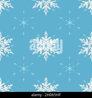 Motif vectoriel sans coutures avec flocons de neige.Motif hivernal décoratif. Illustration de Vecteur