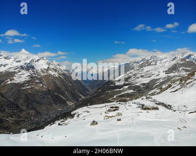 Blick von der Riffelalp auf Zermatt Banque D'Images