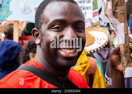 Femi Oluwole lors de la manifestation anti-Trump à Londres, le 2019 juin Banque D'Images