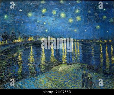 Vincent van Gogh Starry nuit sur le Rhône (1888). Banque D'Images