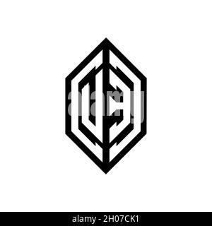 Logo UE avec modèle de conception de monogramme à vecteur de forme géométrique isolé sur fond blanc Illustration de Vecteur