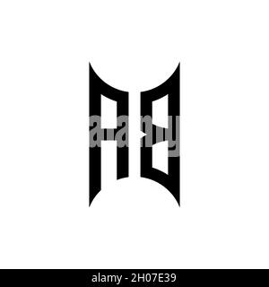 Logo AB avec modèle de conception de monogramme à vecteur de forme géométrique isolé sur fond blanc Illustration de Vecteur