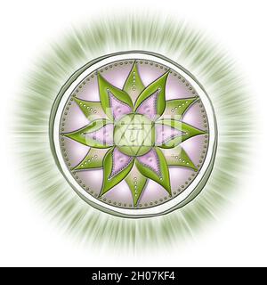 Coeur Chakra - ANAHATA - acceptation, Amour, compassion, sincérité - 'J'AIME' Banque D'Images
